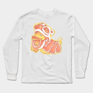 Duck in chinese new year lion costume Long Sleeve T-Shirt